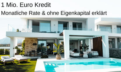 1.00.000 € Kredit monatliche Rate und ohne Eigenkapital