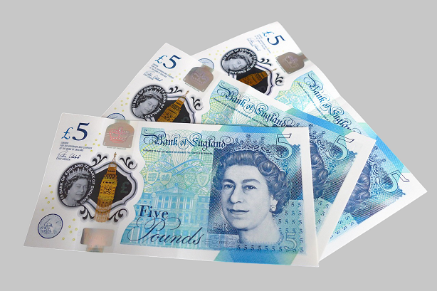 5 Pfund Geldschein aus Polymer