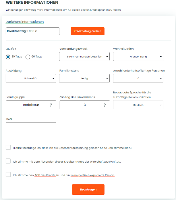 NetKredit24 Antrag Abschluss
