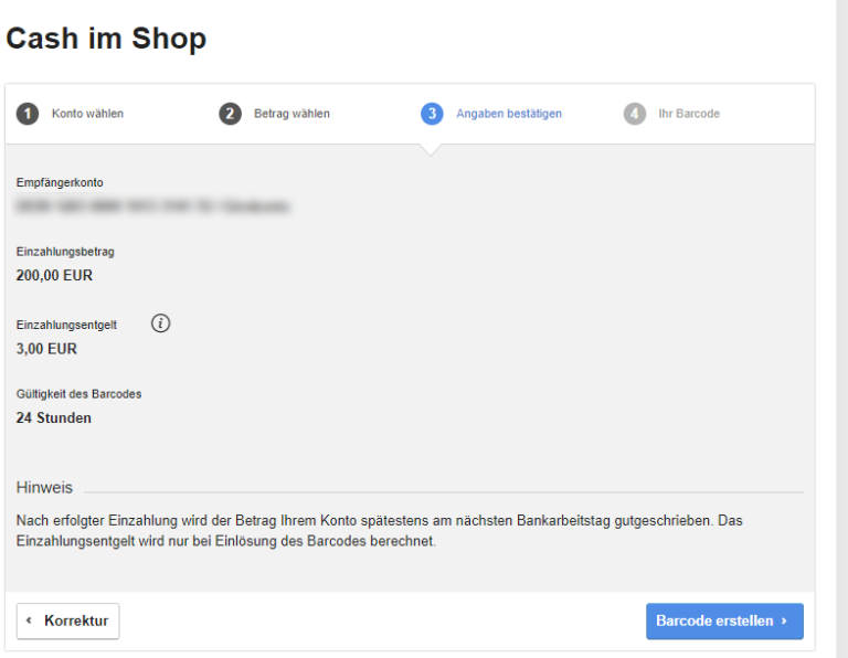 viacash Barcode Bargeld einzahlen und abheben bei DKB & Co.