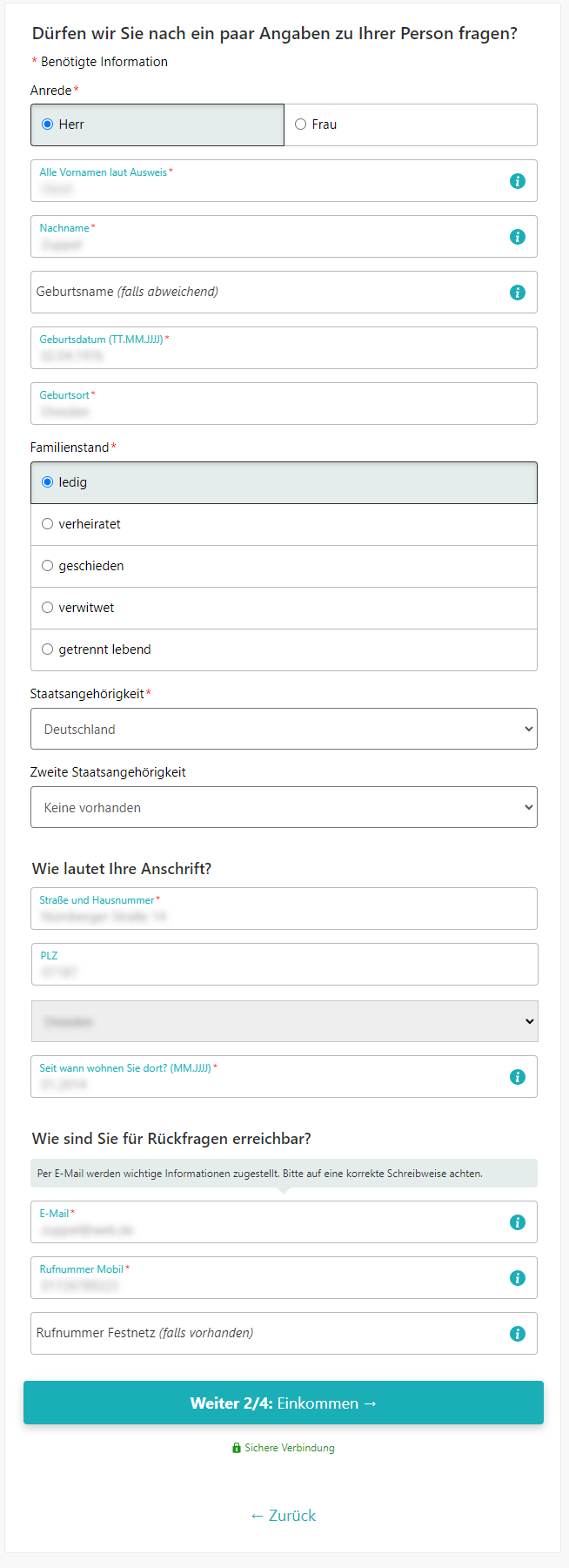 creditplus persönliche angaben