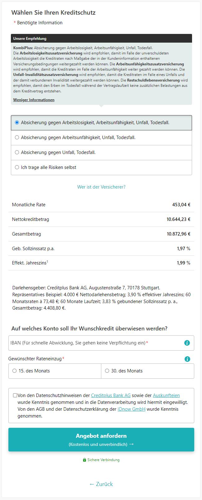 creditplus restkreditversicherung