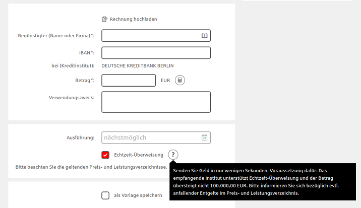 SEPA Echtzeitüberweisung Sparkasse Instant Payment