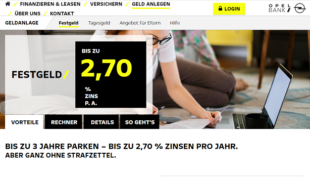 Festgeld Opel Bank Test