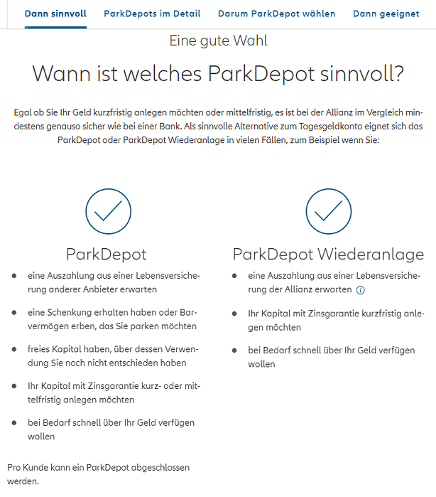 ParkDepot Allianz Gründe dafür