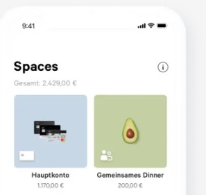Die N26 Spaces in der mobile App