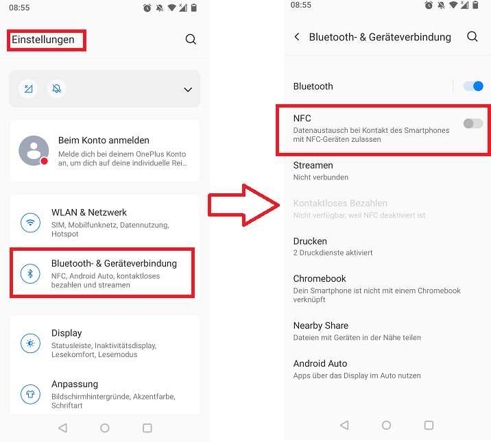 NFC Smartphone deaktivieren