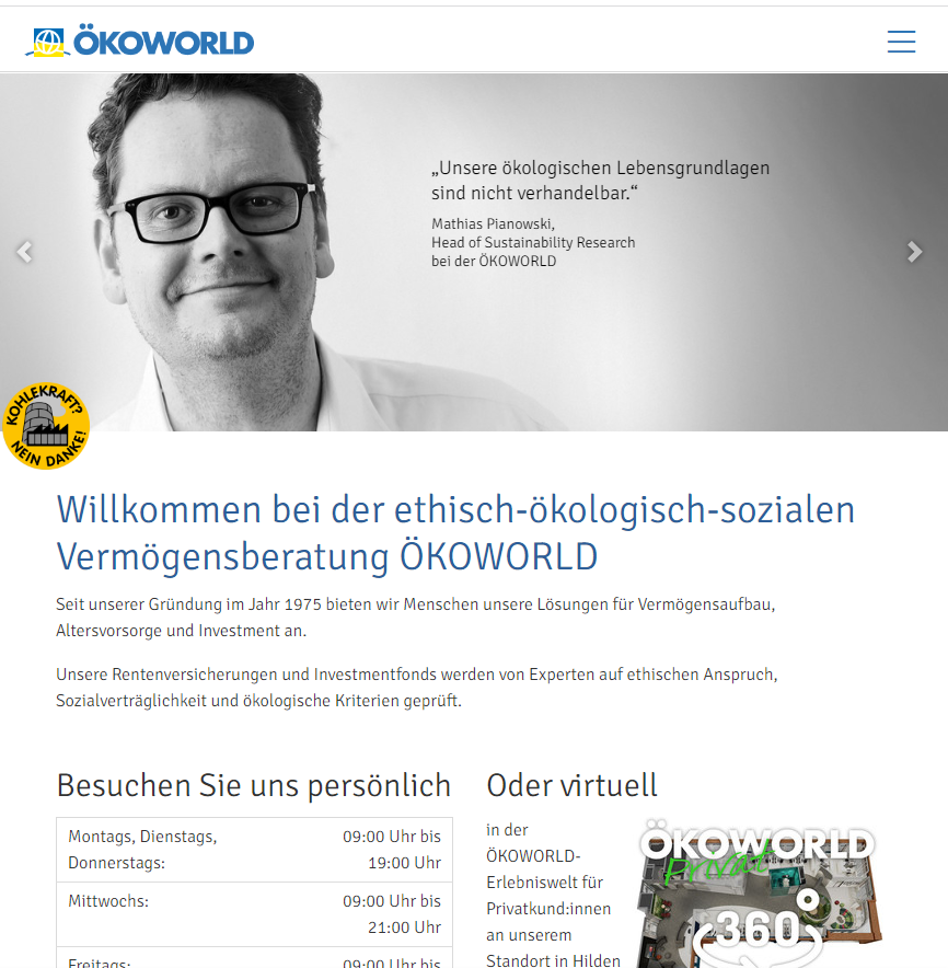 ÖKOWORLD AG Startseite