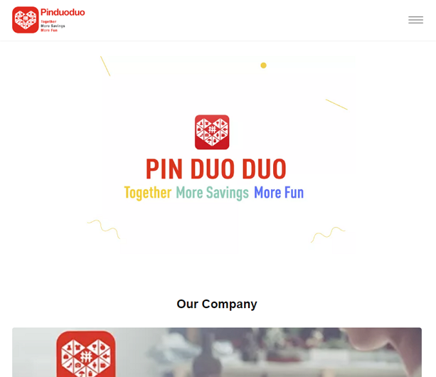 Webseite Pinduoduo