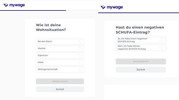Schufa MyWage persönliche Daten