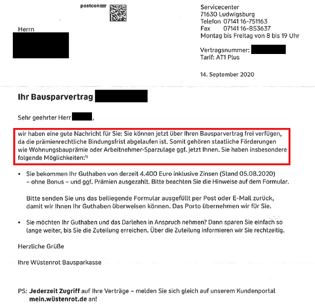 Bausparvertrag Wüstenrot Information Prämien